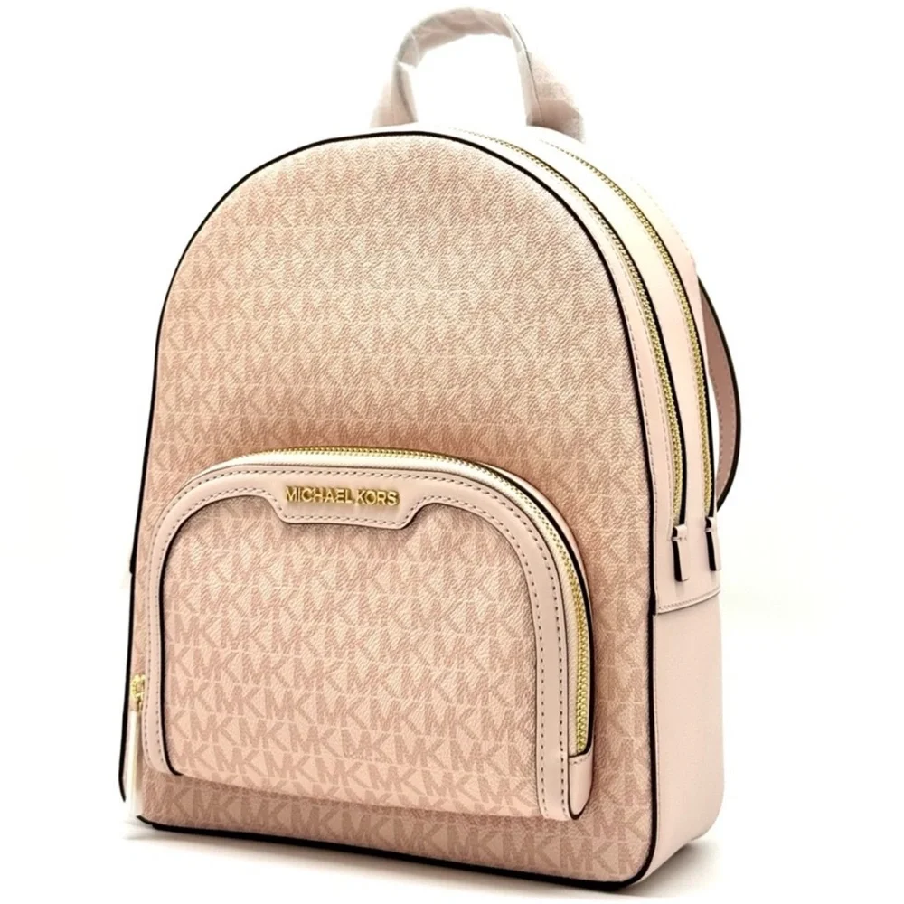 Michael Kors Jaycee Medium Signature Logo Backpack Powder Blush